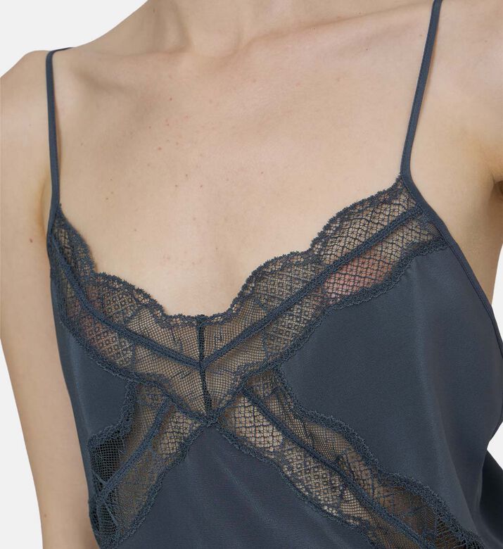 Lace-trimmed Sleeveless Top