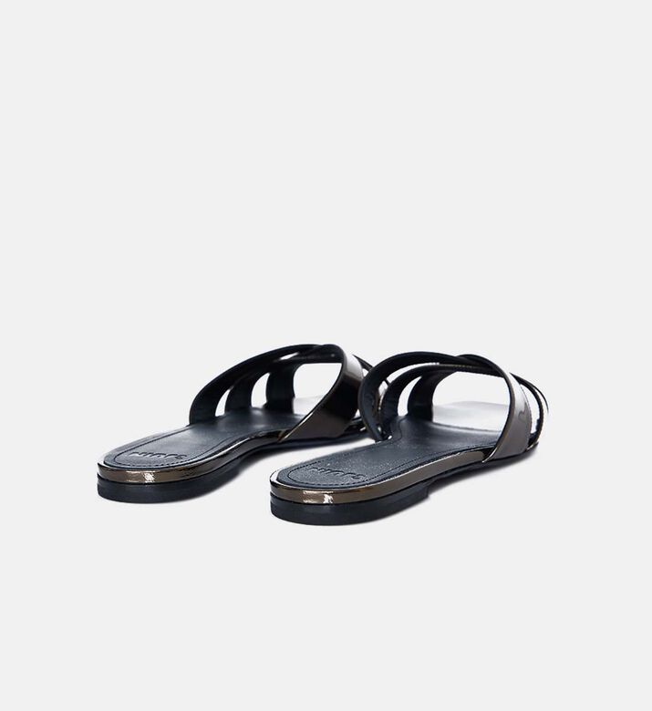 حذاء مفتوح نيريا جلد بكعب مسطح