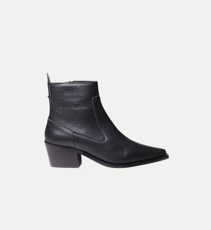 Ikia-p Leather Mid-wedge Ankle Bootie