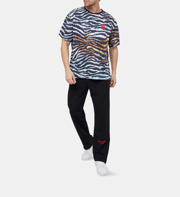 Cotton Contrasted Leg Logo Pants