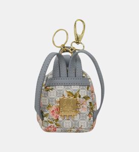 سلسلة مفاتيح بشكل حقيبة ظهر بنقشة أزهار