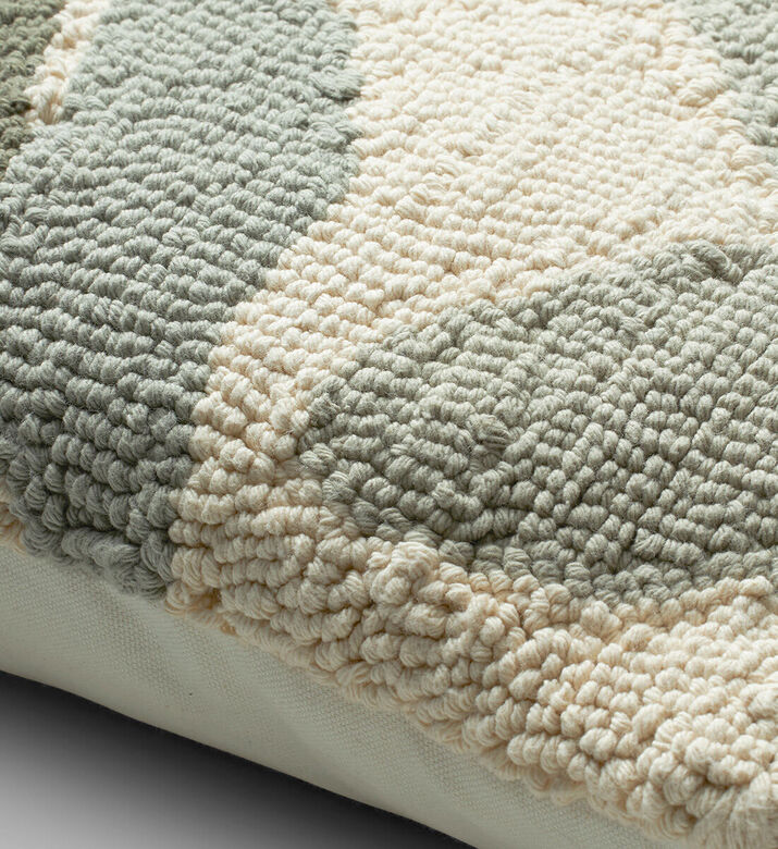 Cozy Cotton Flower-print Cushion, Green, Packshot View