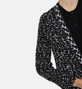 Edward Achour Paris Tweed Front Patch Pockets Longline Jacket, Model View