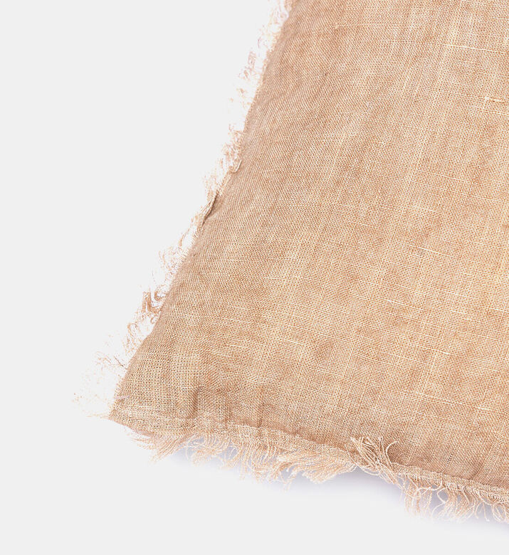 Home Deco and More Ganesha Linen-cotton Blend Filled And Vaccumed Cushion, Brown, 45x45-cm, Packshot View