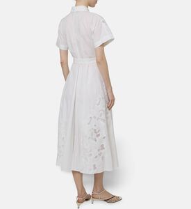 Beatrice B Embroidered Short-sleeve Midi Dress, Model View
