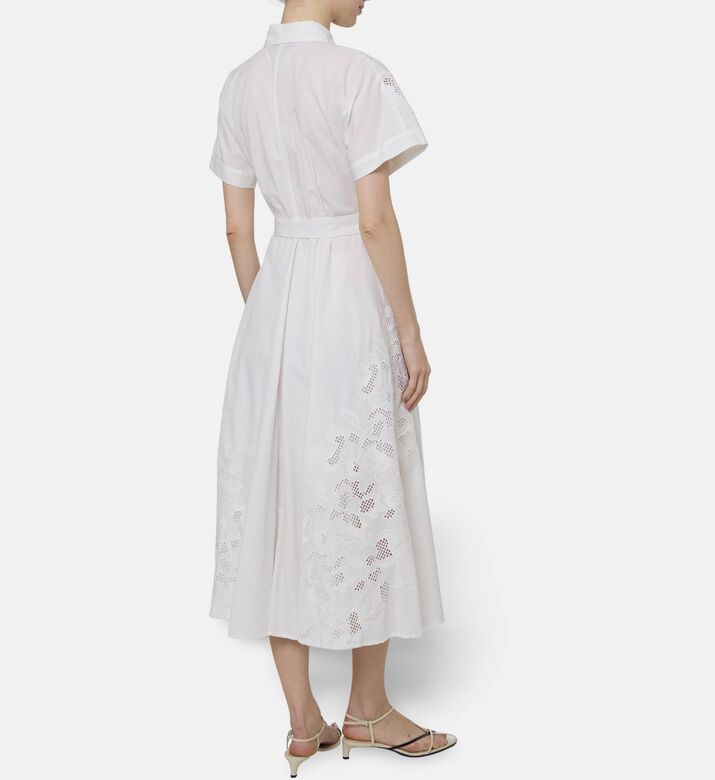 Beatrice B Embroidered Short-sleeve Midi Dress, Model View