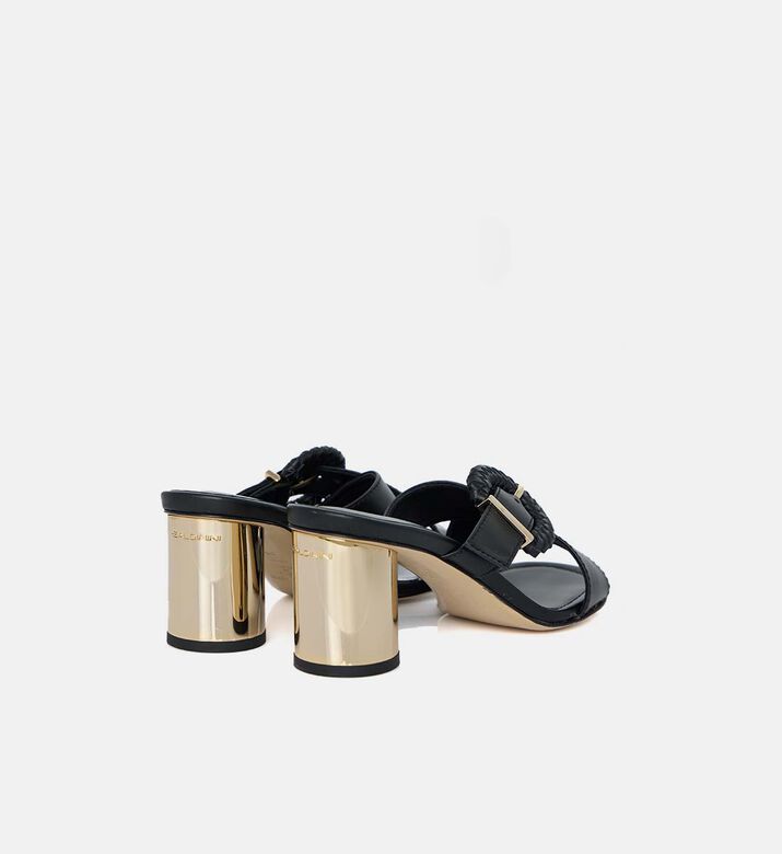 Leather High-heel Clogs