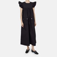 Stretch Cotton Frill Sleeve Dress