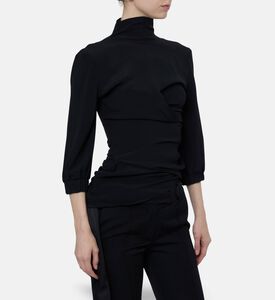 The Attico Asymmetrical Ruched Top, Model View
