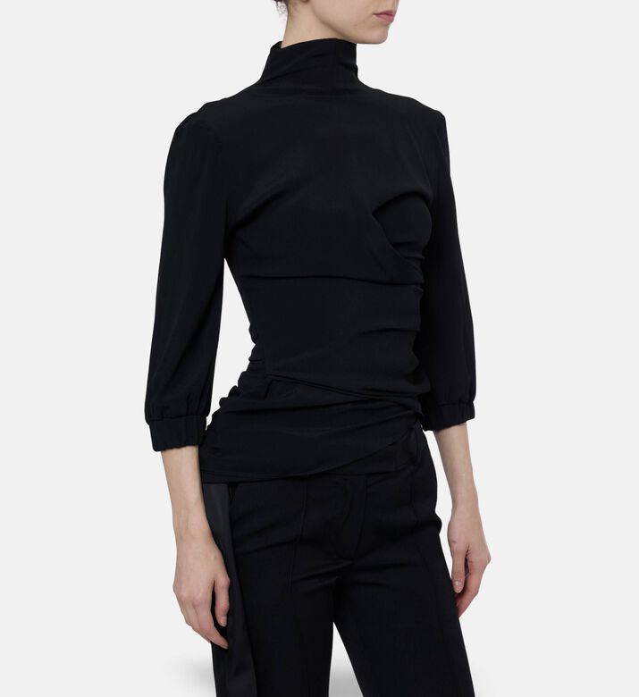 The Attico Asymmetrical Ruched Top, Model View
