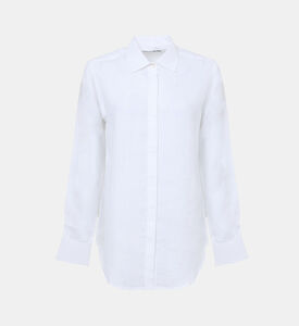 قميص كتان بقصة مستقيمة