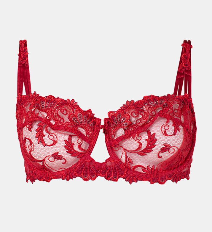 Dressing Floral Half Cup Guipure Bra