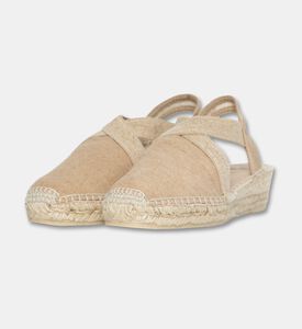 Toni Pons Verdi Vegan Canvas Wedge Espadrille, Brown, Eu-41, Packshot View