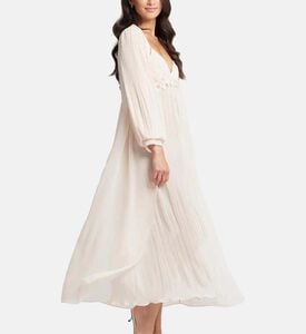 Long Pleated V-neck Dress Long Pleated V-neck Dress