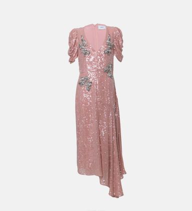 Asymmetrical Dropped Hem Midi Dress