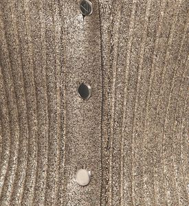 Louis Vuitton Louis Vuitton Gold Rib Knit Coated Wool Cardigan, Packshot View