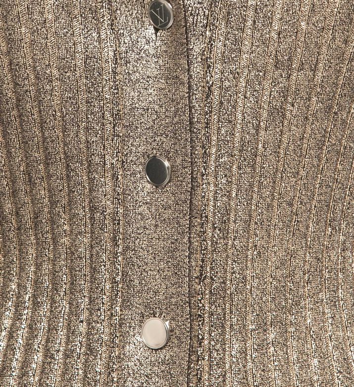 Louis Vuitton Louis Vuitton Gold Rib Knit Coated Wool Cardigan, Packshot View