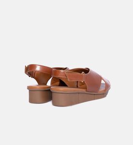 Leather Criss-cross Wedge Sandals
