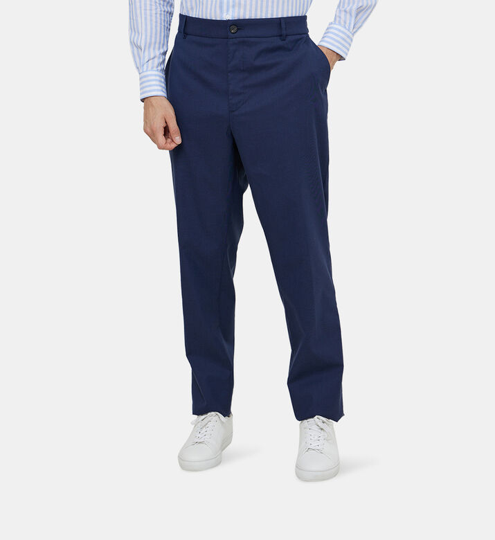 Chevron Weave Flat Front Trousers