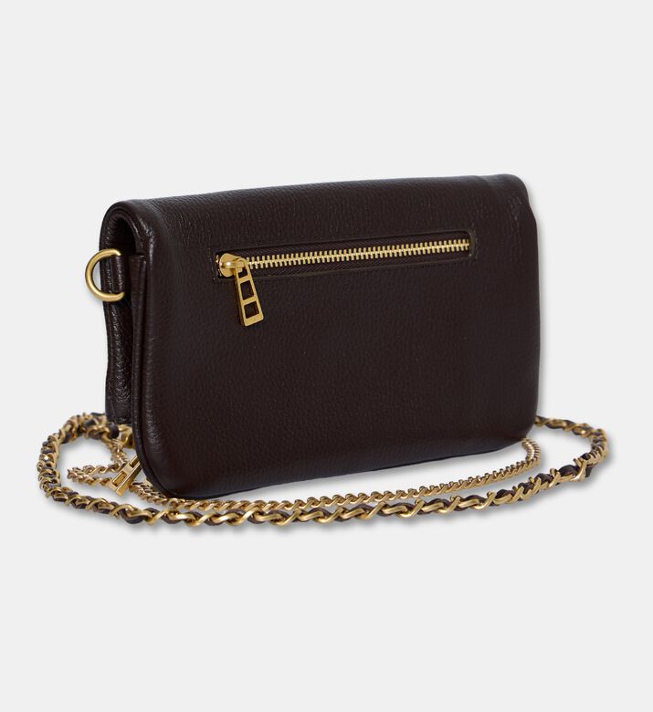 Zadig et Voltaire Embellished Logo-detail Crossbody Flap Bag, Dark-brown, Packshot View