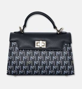 Maya.M Leticia Monogram Flap Bag, Black, Packshot View