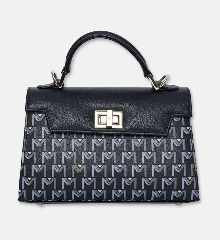 Maya.M Leticia Monogram Flap Bag, Black, Packshot View