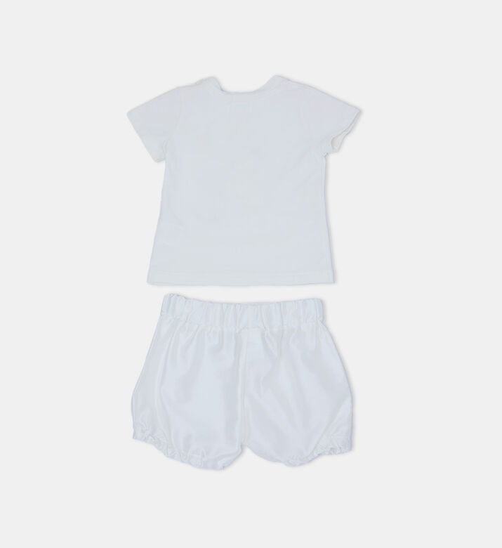 طقم قطن مطرز بشعار لطفل رضيع