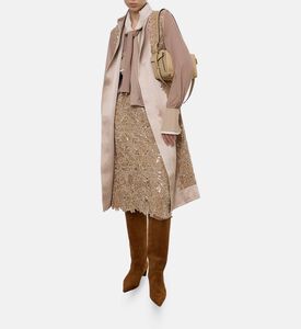 Edward Achour Paris Tie-neck Long-sleeve Blouse, Model View