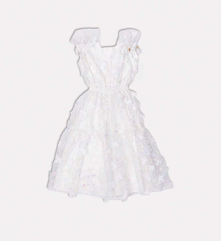 Floral-embellished Sleeveless Dress