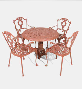 طاولة طعام أنطوانيت حمراء بـ 4 كراسي 100 سم