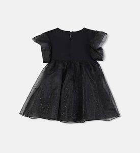 فستان قصير الأكمام مزين