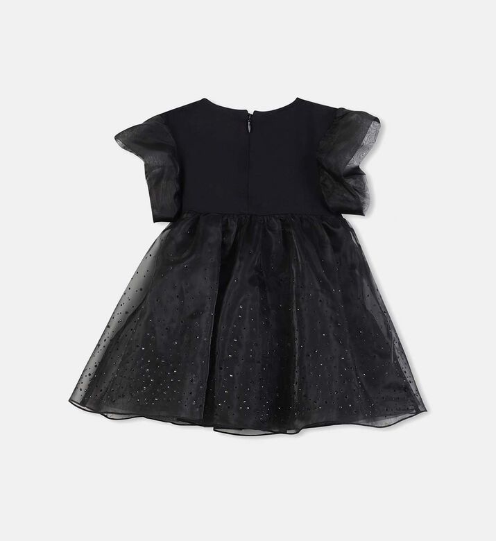 فستان قصير الأكمام مزين