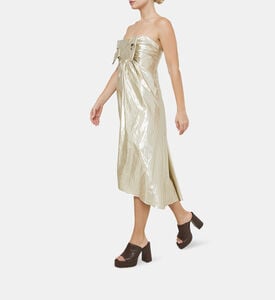 Cetelle Strapless Gold Lame Dress Cetelle Strapless Gold Lame Dress