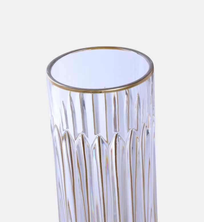 Cristal de Paris Timeless Full Gold Tube Vase, Gold, Packshot View