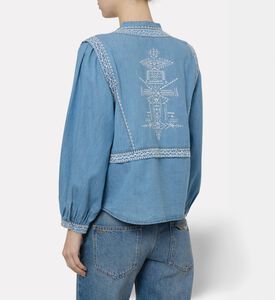 Ba and Sh Embroidered Long-sleeve Blouse, Model View