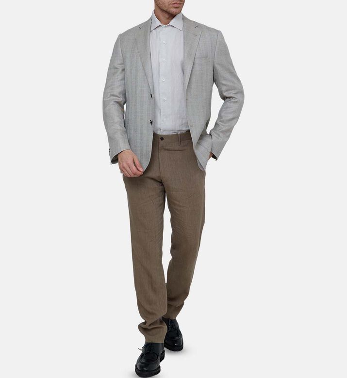 قميص كتان بأزرار أمامية