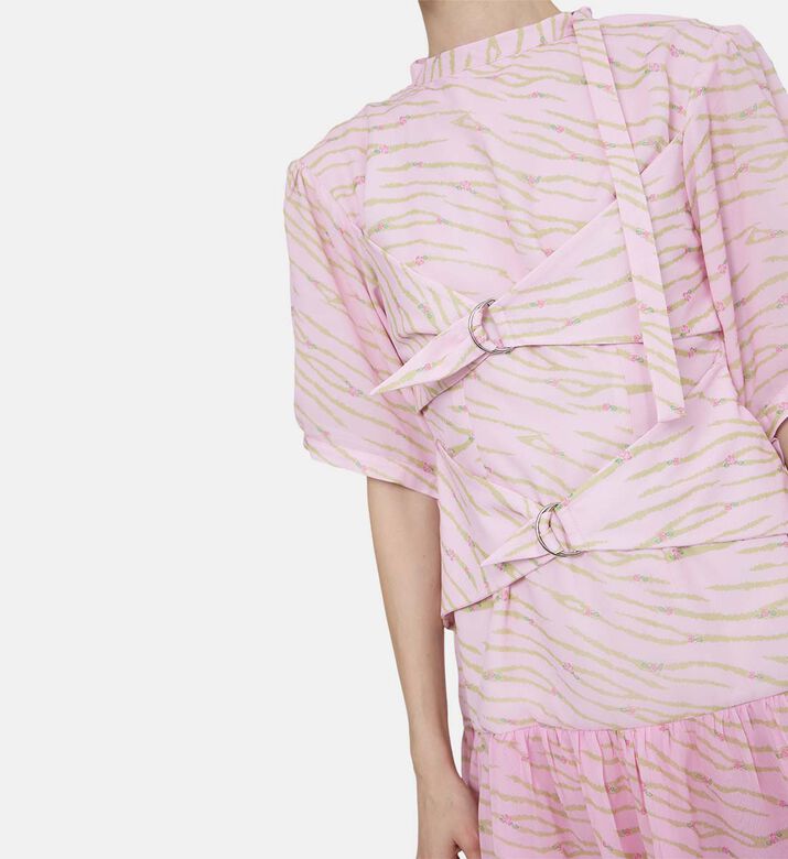 Zebra Layered V-shape Dress