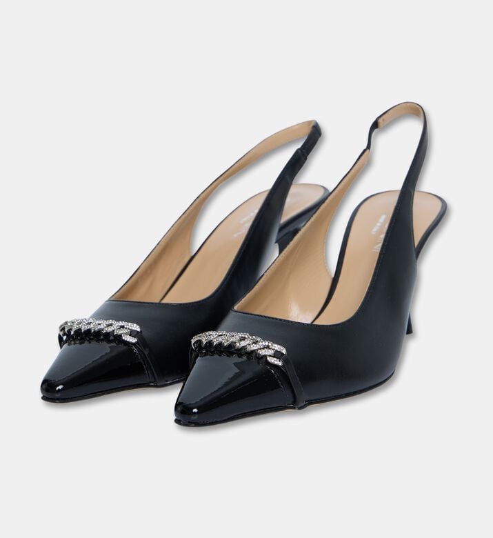 Baldinini Metal-detail Slingback Heels, Black, Eu-37, Packshot View