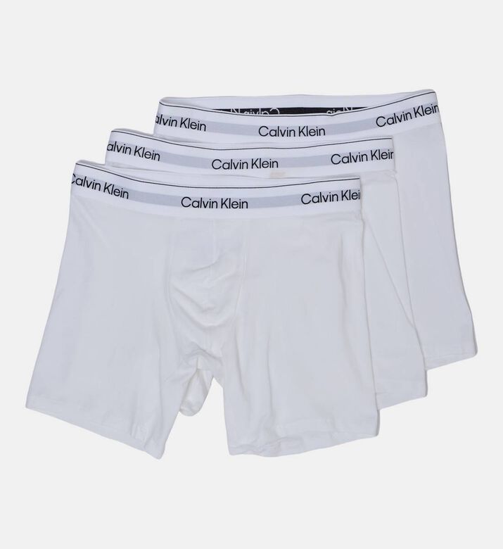 Calvin Klein Casual Logo-print 3-pack Boxers, White, Xxl, Packshot View