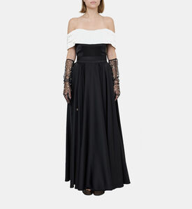 فستان ساتان واسع بدون أكمام