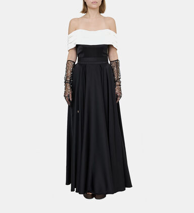 Sleeveless Flared Satin Dress