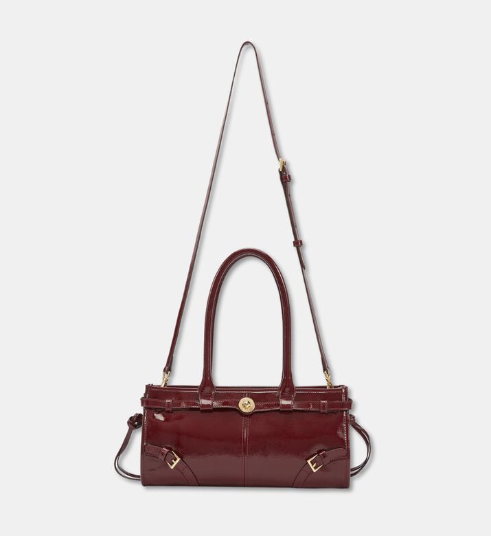 Manc Baby Jane Leather Shoulder Bag, Burgundy, Packshot View