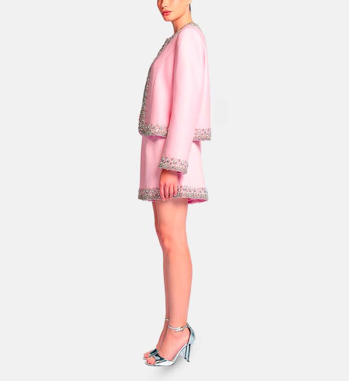 Michael Cinco Beads-embellished Regular-fit Set, Pink, M, Model View