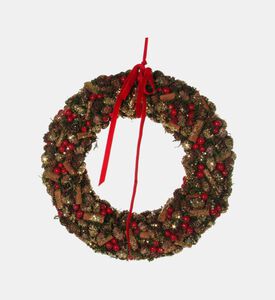 Shishi Berries Glittered Cone Wreath, Brown, 25-cm, Packshot View