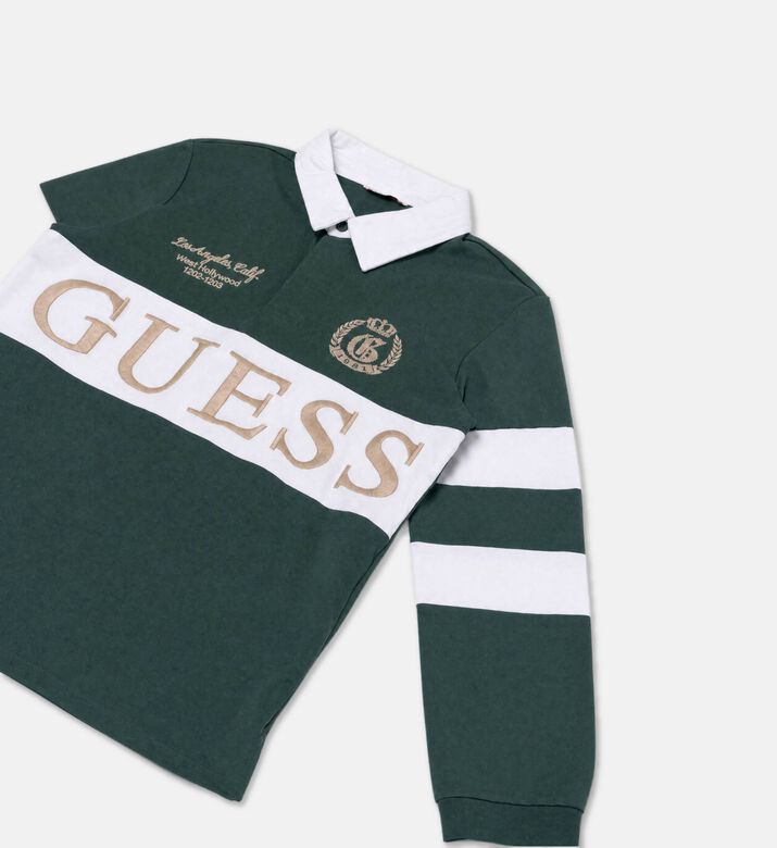 Guess Embroidered Logos Striped Rugby Shirt, Packshot View