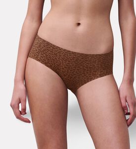 Chantelle Leopard-print Shorty Panties, Brown, Model View