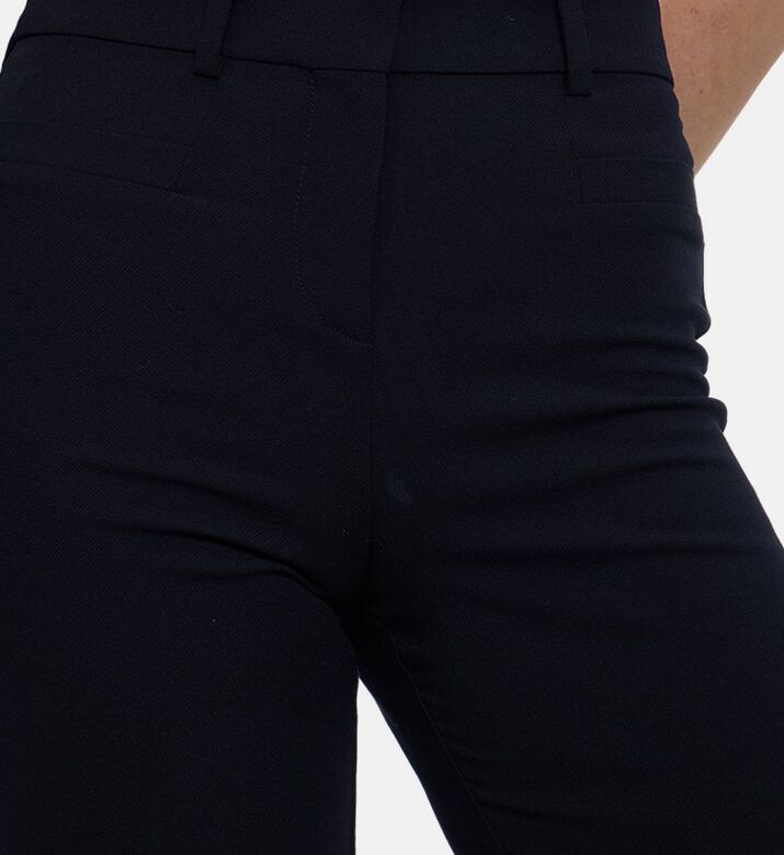 Ba and Sh Nistachio High-waisted Wide-leg Trousers, Dark-blue, 40, Model View Ba and Sh Nistachio High-waisted Wide-leg Trousers, Dark-blue, 40, Model View