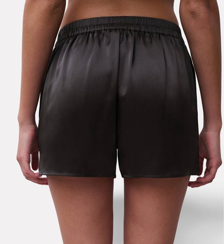 Chantelle Satin Lace-trimmed Shorts, Model View