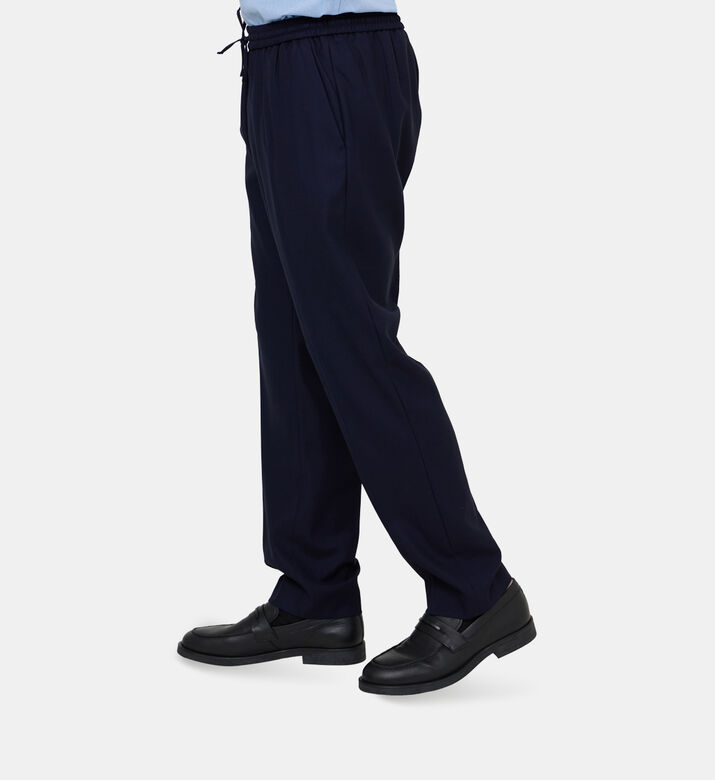 بنطال بقماش مطاطي من صوف قصير