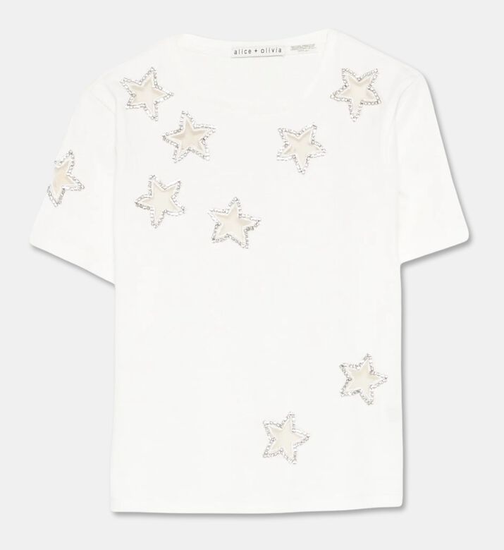 Alice and Olivia Rhinestone-embellished Star-shape T-shirt, Packshot View